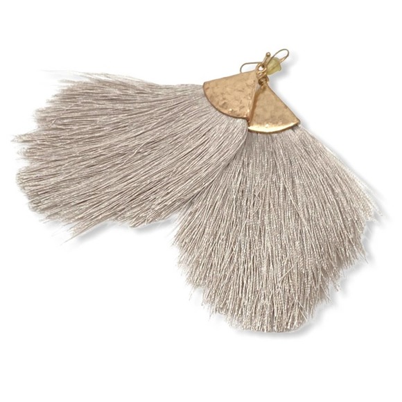 Jewelry - Gray Fringe Tassel Earrings